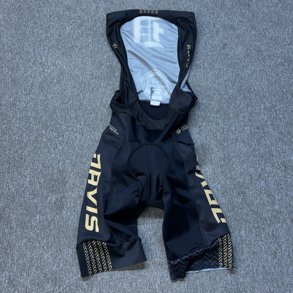 Hyperthreads Men's Size Small Custom Cycling Bib Shorts Black Gold Davis S